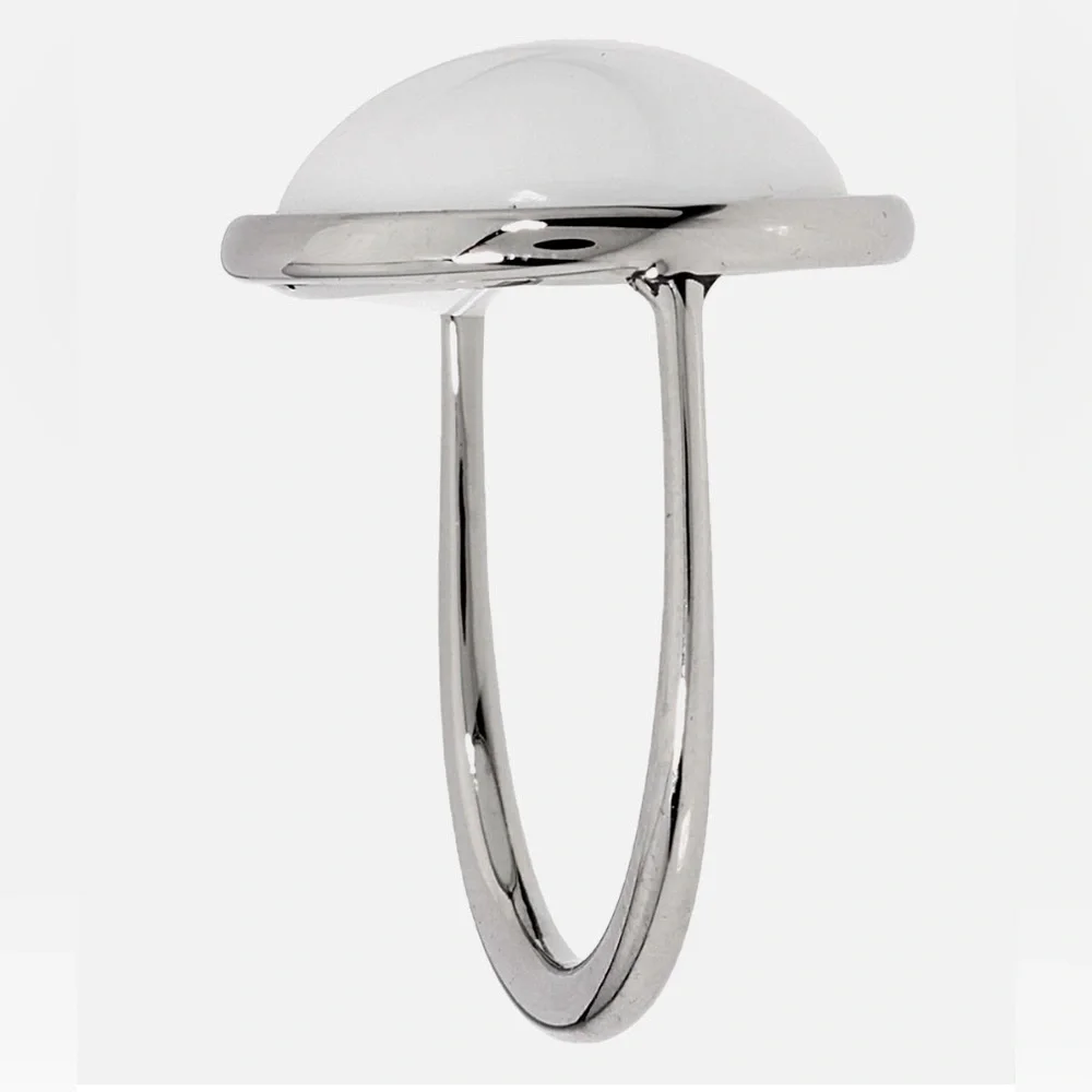Calvin Klein Coral Stone & Stainless Steel Loop Dome Ring. (Size 8)(NWT) - Picture 2 of 3